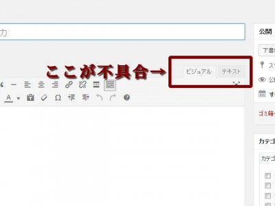 0823 400x300 投稿ページでビジュアルとテキストの切り替えが出来なくなったワードプレス