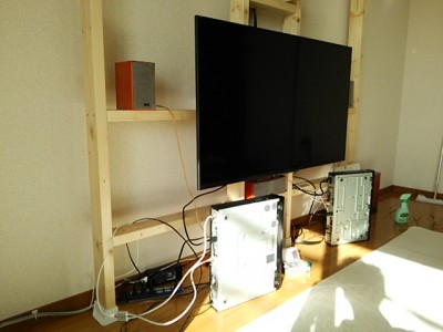 DSC 0118 1 400x300 大型液晶テレビを壁掛けにDIY　アイテムはWAKAI ディアウォール　その1