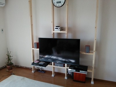 DSC 0148 400x300 大型液晶テレビを壁掛けにDIY　アイテムはWAKAI ディアウォール　その1