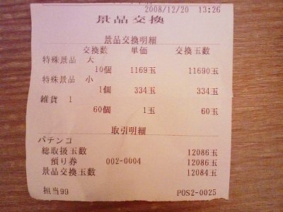 2008 1220 04 400x300 ビギナーズラックで確変連チャンの大フィーバー！