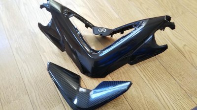 DSC 0166 400x225 YAMAHA NMAX125 ハンドルカバーを7Dリアルカーボンシートでラッピング