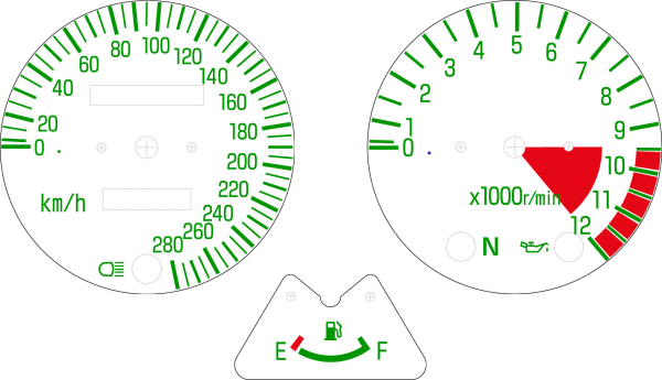 逆車仕様 240km/h　タイプ2　カスタム（改）　GREEN