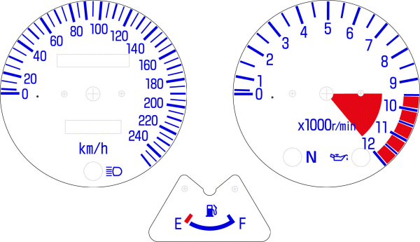 逆車仕様 240km/h　タイプ2　スタンダード）　BLUE